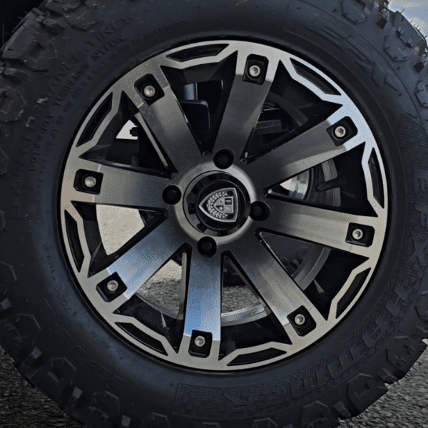 custom tires on a golf cart